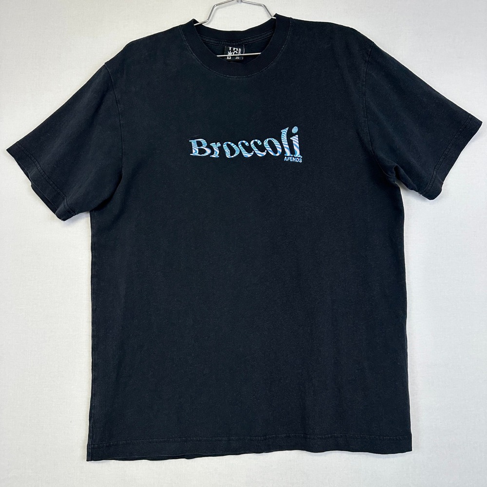 Afends THC Broccoli Graphic T-Shirt Black Hemp Cotton Men's Size M